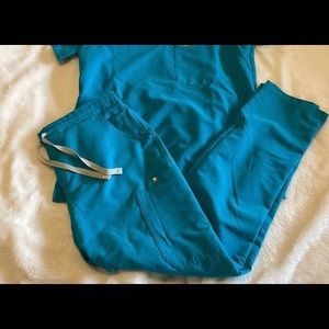FIGS teal yola skinny scrub pants